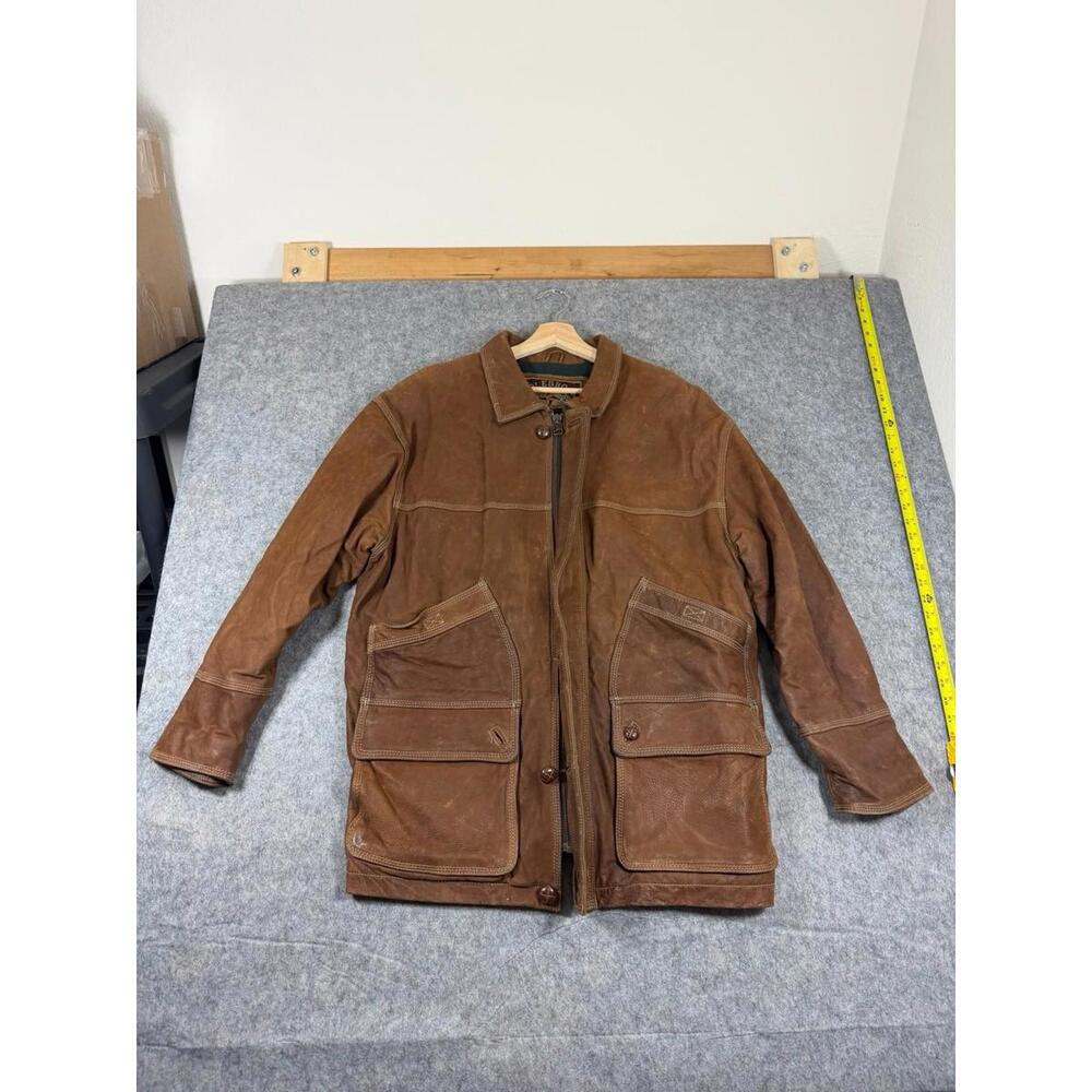 Vintage Colebrook & Co Brown Distressed Suede Jacket Men's Large